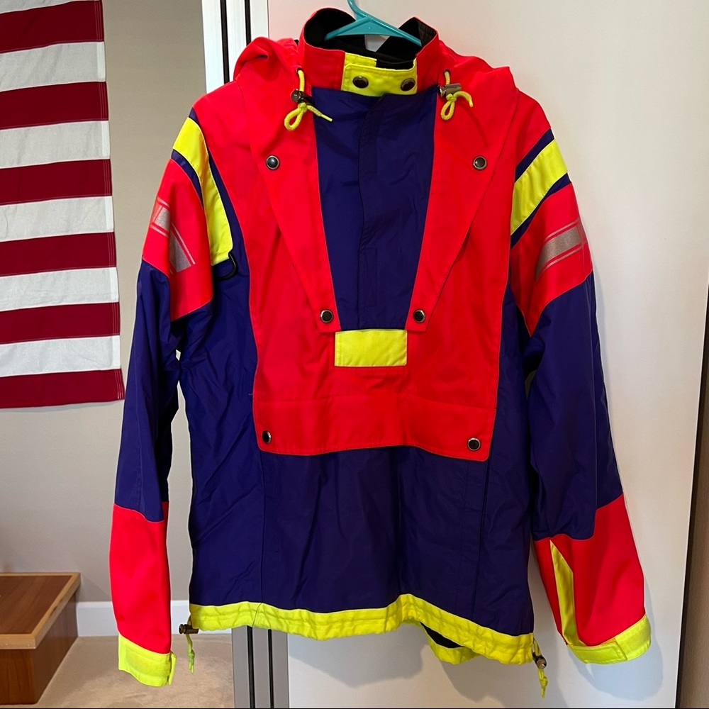 Vintage Neon Snowboard Ski Anorak Pullover Jacket
